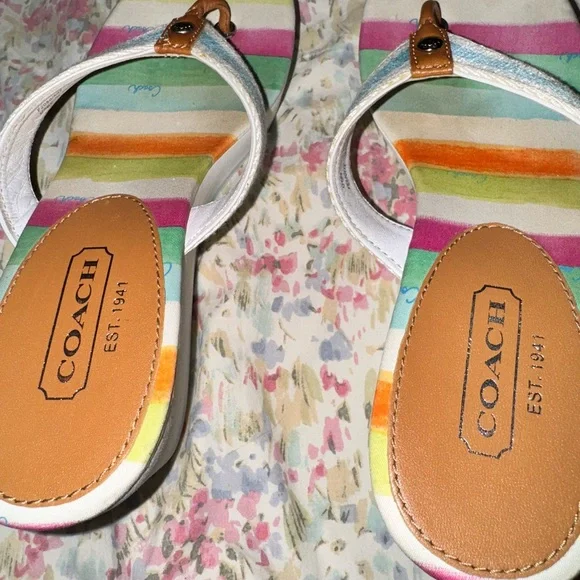 Coach Colorful Striped Sandals - Picture 7 of 7